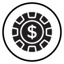 Poker chip Black Filled icon