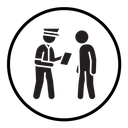 Police officer giving fine icon