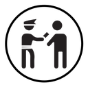 Police officer giving fine icon