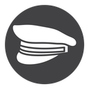 Police Officer Peaked Cap Black Filled icon