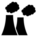 Pollution Cooling Towers Smoke Black Filled icon