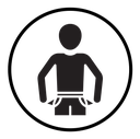 Poor person empty pockets icon