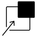 Pop Up Window Arrow Black Filled icon