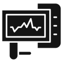 Portable electrocardiogram Black Filled icon