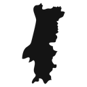 Portugal map Black Filled icon