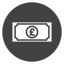 Pound Sterling Note Black Filled icon