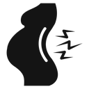 Pregnant woman backache icon