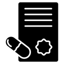 Prescription and capsule icon