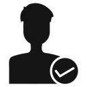 Profile check Black Filled icon