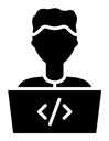 Programmer black filled icon