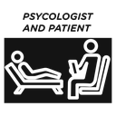 Psychologist and patient icon