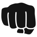 Punch fist hand Black Filled icon
