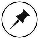 Push pin Black Filled icon