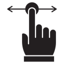Push to slide right and left gesture icon