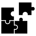 Puzzle pieces 2 Black Filled icon