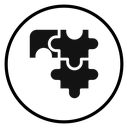 Puzzle Three Pieces Black Filled icon