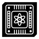 Quantum Computing Chip Black Filled icon