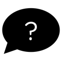 Question Mark Speech Bubble Black Filled icon