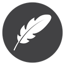 Quill Feather Sketch Black Filled icon