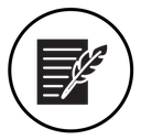 Quill pen and notebook page icon