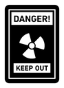 Danger high radiation area keep out sign icon
