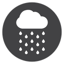 Rain Cloud Black Filled icon