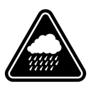 Rain warning sign icon