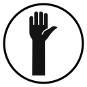 Raised Hand Black Filled icon