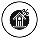 Rate for mortgage icon