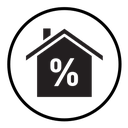 Rate for mortgage icon