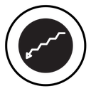 Red Down arrow icon