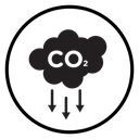 Reduce carbon dioxide co2 icon