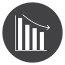 Reduction Chart Arrow Black Filled icon