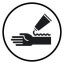 Relief gel on arm icon