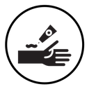 Relief gel on arm icon