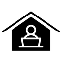 Remote Work Home Office Black Filled icon