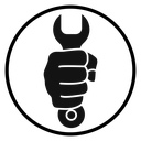 Repair Wrench Fist Black Filled icon