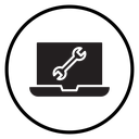 Repairing laptop Black Filled icon