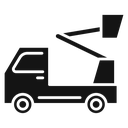 Rescue truck basket Black Filled icon