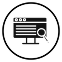 Researching information online icon