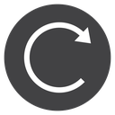 Reset Curved Arrow Black Filled icon