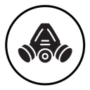 Respirator with filter cartridges icon