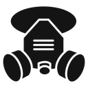 Respirator with filter cartridges icon