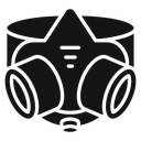 Respirator with filter cartridges Black Filled icon