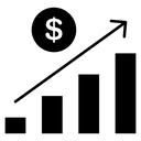 Revenue Black Filled icon