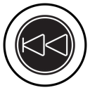 Rewind button Black Filled icon