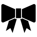 Ribbon Bow Black Filled icon