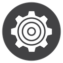 Ringed Gear Wheel Black Filled icon