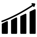 Rising Bar Graph Arrow icon