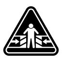 Risk of crushing warning sign icon